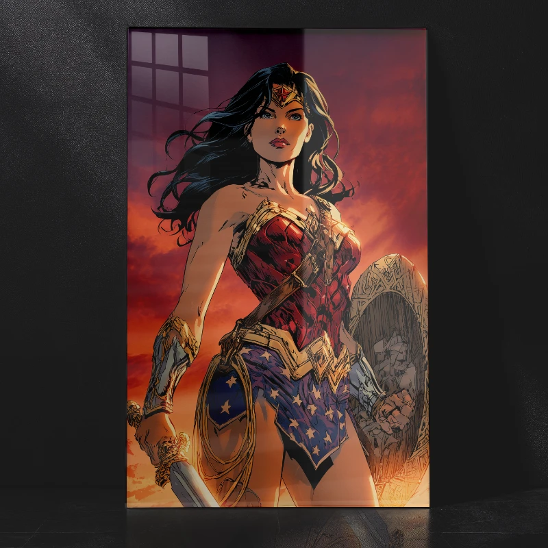 Classic Wonder Woman Comic Poster – Vintage Close-Up Art