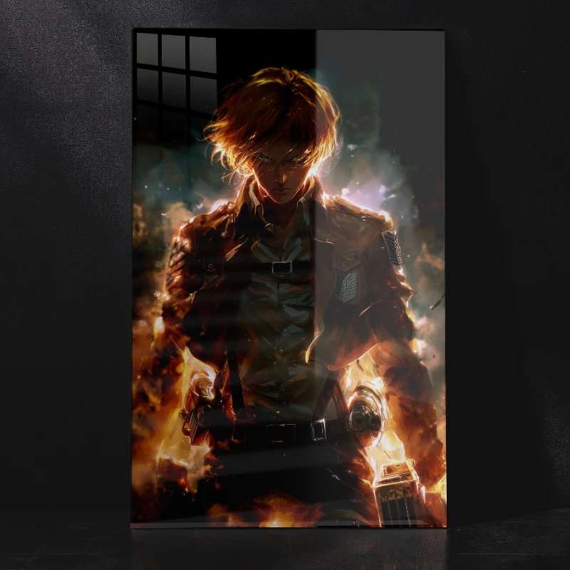 Eren Yeager - AOT Anime Metal Poster | Premium Wall Art Decor
