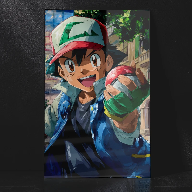 Ash Ketchum Champion Pose – Pokémon Metal Poster
