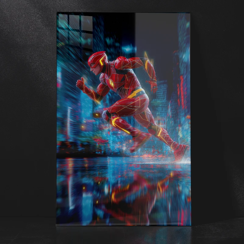 Run Barry Run Metal Poster – Vibrant Superhero Print