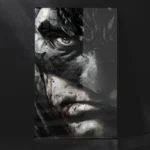 Batman Closeup Vigilante Artwork – Premium Metal Poster