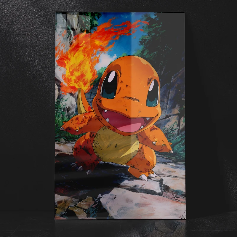 Cute Charmander Smile – Metal Wall Art