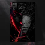 Itachi Uchiha Sharingan Close-Up Metal Poster
