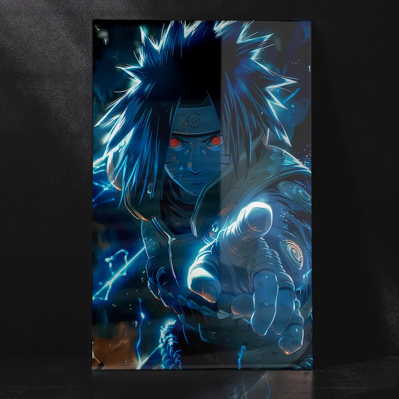 Naruto Shippuden Sasuke Uchiha Dark Power Pose Metal Poster