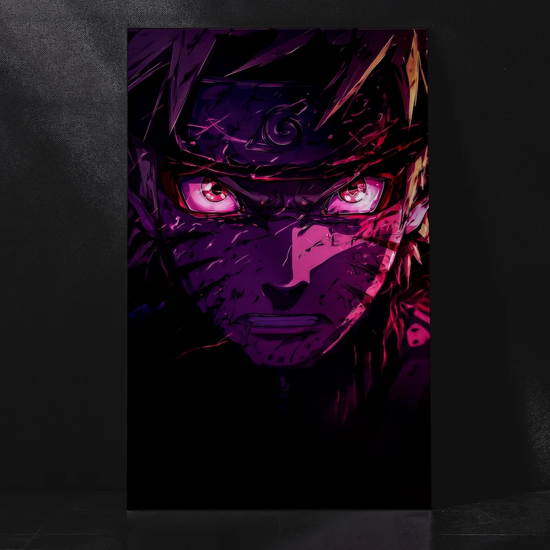 Naruto Shippuden Fierce Expression Close Up Metal Poster