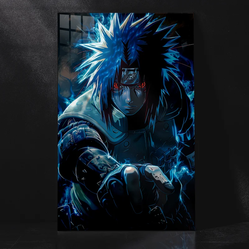 Sasuke Uchiha Lightning Strike Metal Poster