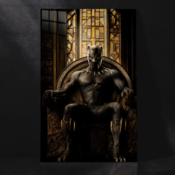 The Majestic Throne: Black Panther’s Legacy of Royalty Metal Poster