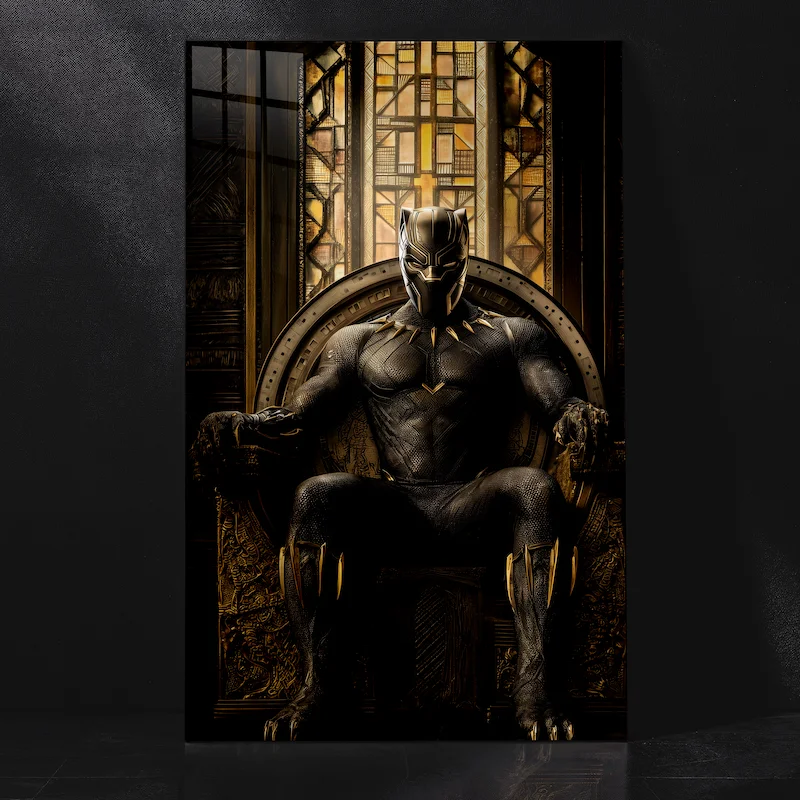 The Majestic Throne: Black Panther’s Legacy of Royalty Metal Poster