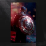 Captain America – Courage Behind the Shield, Strength in Every Step Metal Poster
