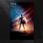 The Patriotic Sentinel: Captain America Standing for His Nation Metal Poster