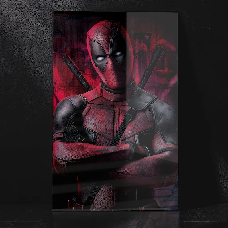 Deadpool Iconic Standing Pose Marvel Comics Metal Poster