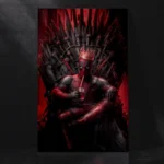 Deadpool Throne Pose Iconic Marvel Character Wall Decor Metal Poster