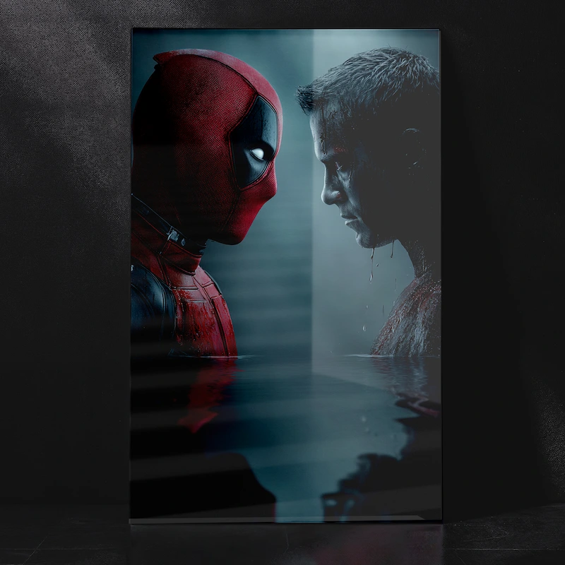 Deadpool Face Off Dramatic Scene Marvel Wall Art Metal Poster