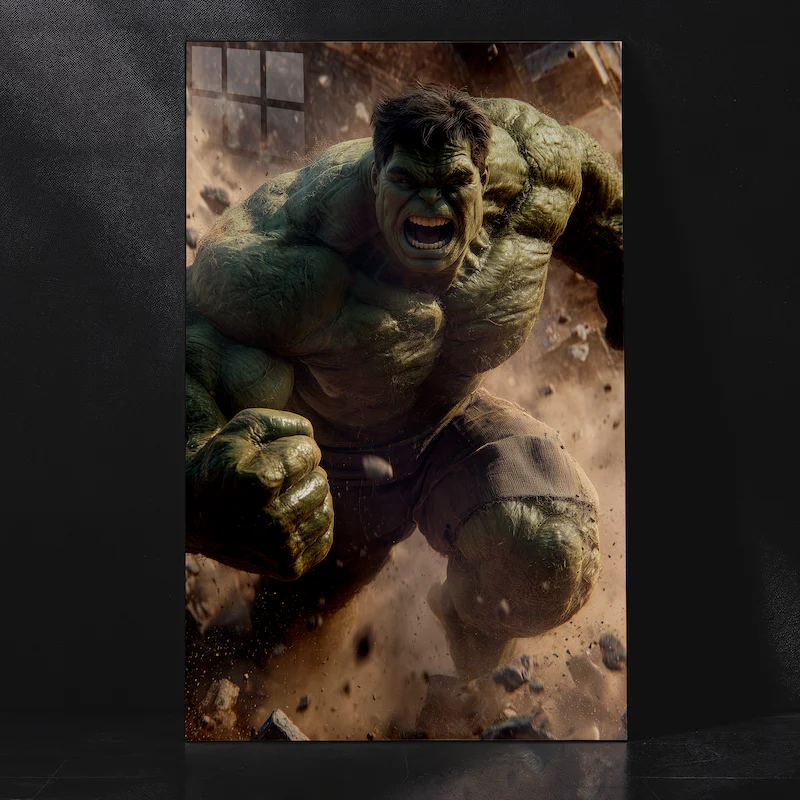 Angry Hulk Roaring Face Marvel Superhero Metal Poster