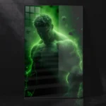 Hulk Close-Up Green Glow Marvel Portrait Metal Poster
