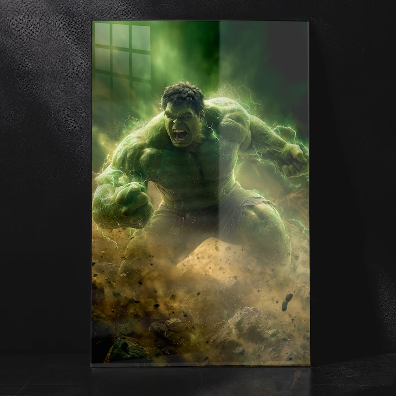 The Incredible Hulk Energy Burst Action Scene Metal Poster