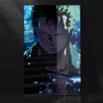 One Piece Zoro Fierce Close Up Expression Metal Poster