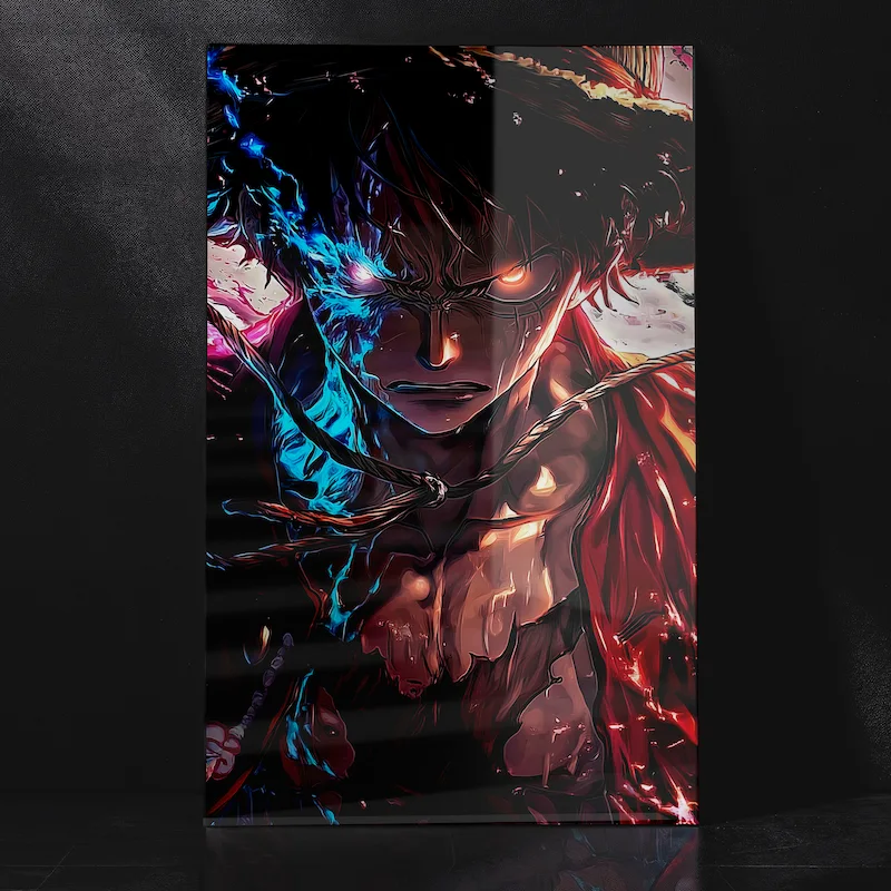 Monkey D. Luffy Angry Mode Fierce Look One Piece Metal Poster