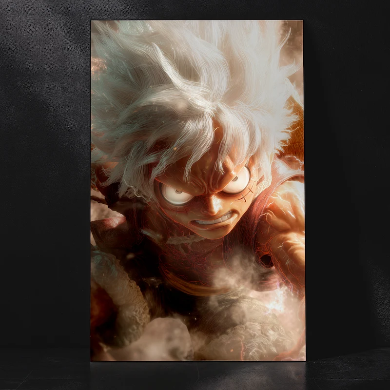 Monkey D. Luffy Angry Transformation Close Up Metal Poster