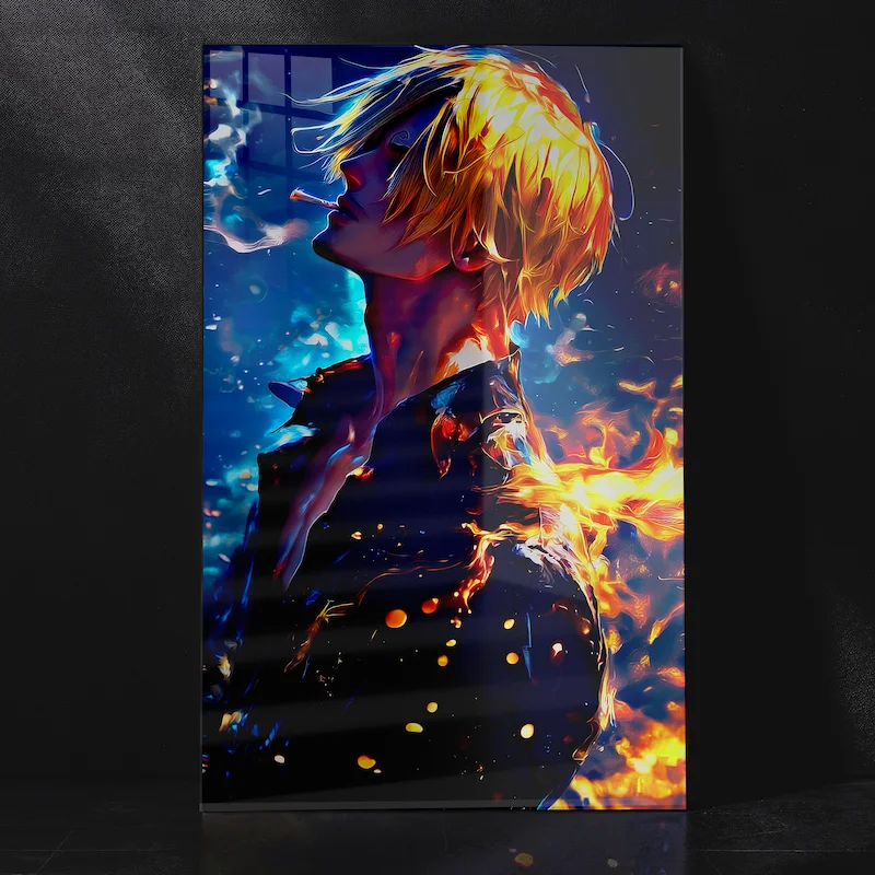 Sanji One Piece Smoking Pose Metal Poster