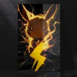 Pikachu Electric Power Anime Artwork Metal Poster