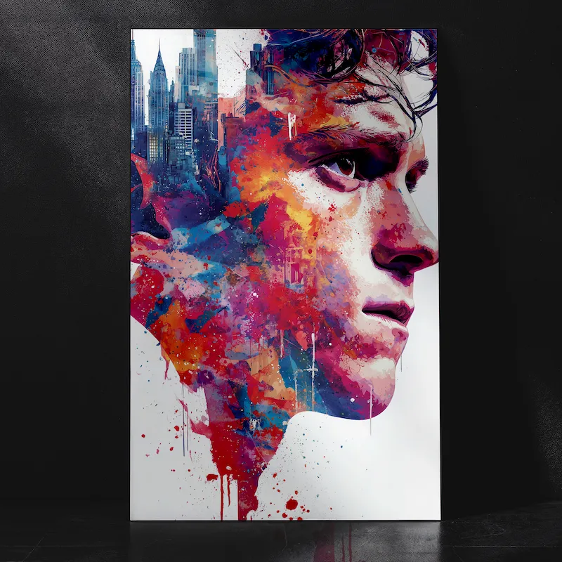 Spider-Man – Through the Web, Over the City Metal Poster