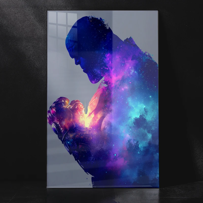 The Mad Titan Thanos Powerful Dark Portrait Marvel Metal Poster