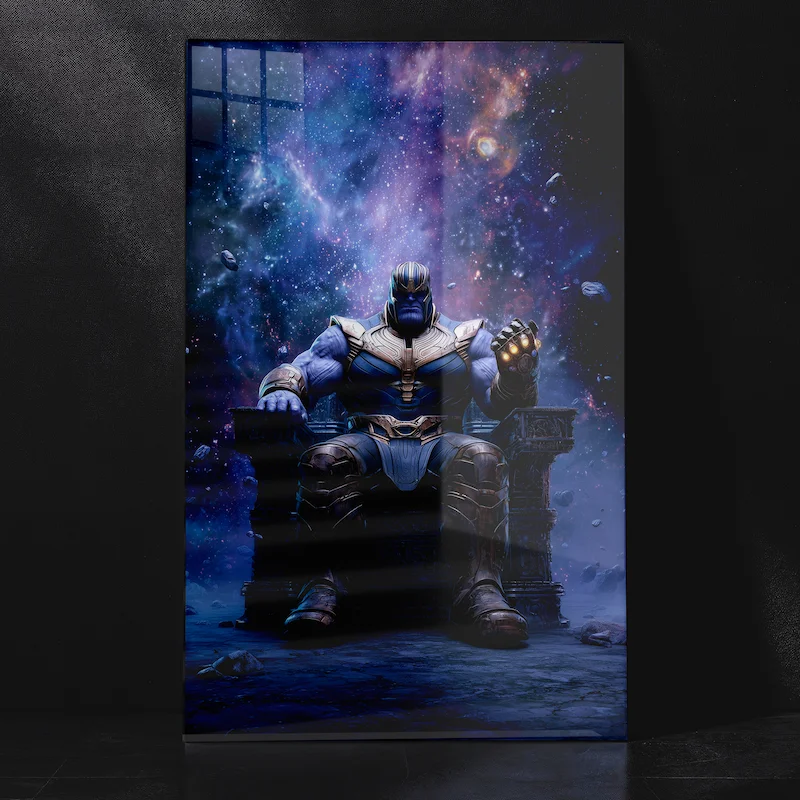 The Mad Titan Thanos Cosmic Throne of Power Marvel Metal Poster