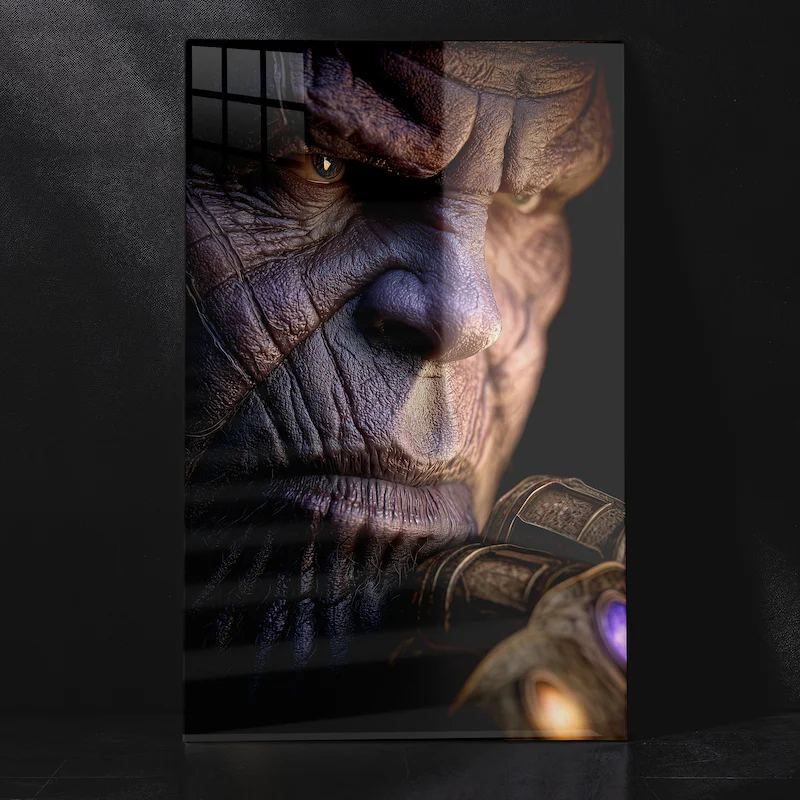The Mighty Thanos Dark Villain Intense Marvel Portrait Face Metal Poster