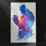 Thanos Godlike Power Portrait with Gauntlet Energy Metal Poster