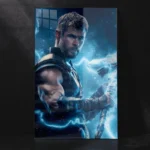 Thor God of Thunder with Glowing Storm Energy Metal Poster