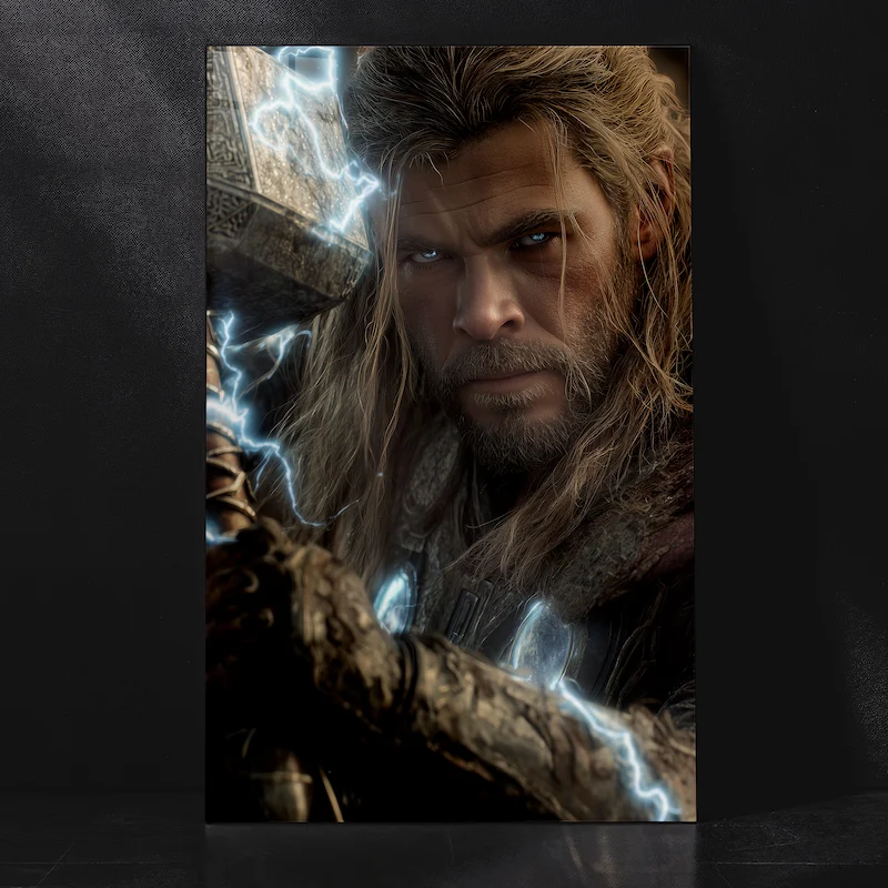 Thor God of Thunder Serious Look Superhero Wall Art Metal Poster