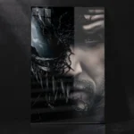 Venom and Eddie Brock Face Fusion Epic Marvel Villain Portrait Metal Poster