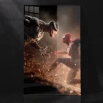 Venom vs Spider-Man Epic Battle Artwork Metal Poster