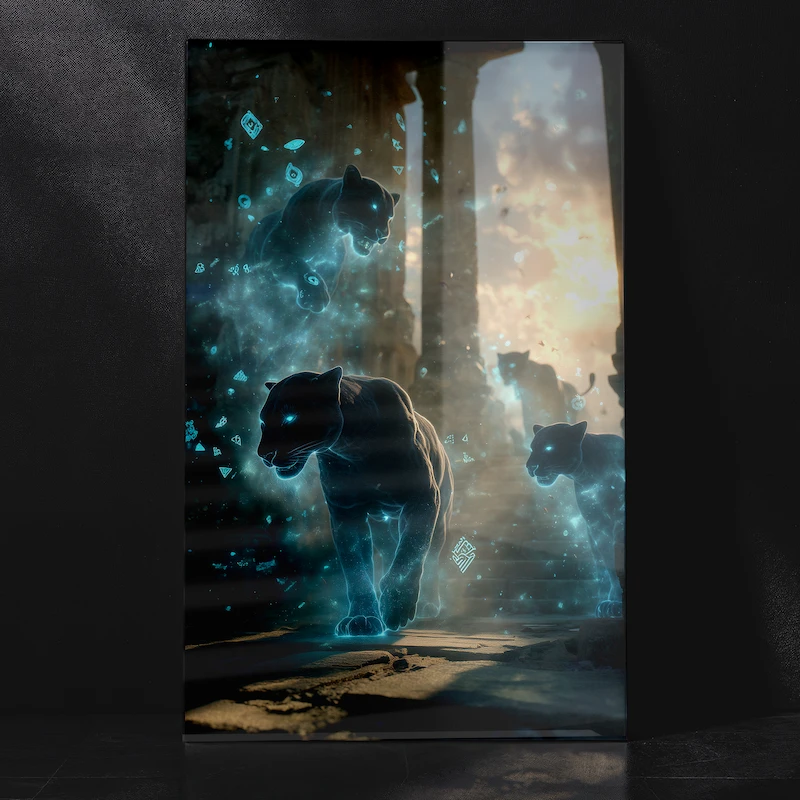 Marvel Cinematic Universe Black Panther Vibrant Artwork Print Metal Poster