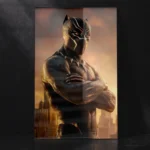 Epic Black Panther Hands Folded Warrior Pose Iconic Marvel Artwork Metal Poster