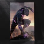 Epic Black Panther Ready to Sprint Action Pose Movie Inspired Artwork Metal Poster