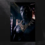 Legendary Black Panther Mask Close Up Face Look Premium Artwork Metal Poster
