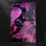 Marvel Black Panther Hero Running Pose Dynamic Wall Hanging Artwork Metal Poster