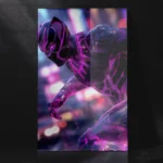Wakanda Forever Black Panther Dynamic Sprinting Scene Metal Poster