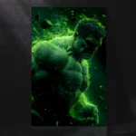 ncredible Hulk with Glowing Green Aura Battle Pose Metal Poster