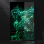 Incredible Hulk with Glowing Green Aura Powerful Rage Close-Up Marvel Art Metal Poster