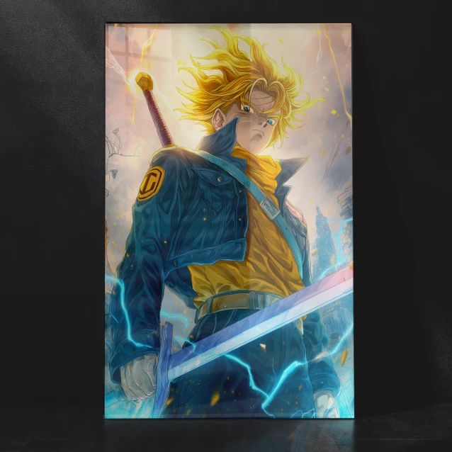Future Trunks Super Saiyan Mode DBZ Metal Wall Poster