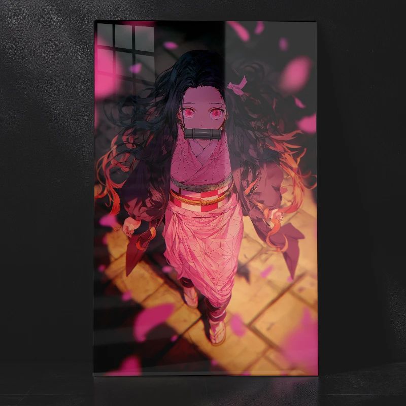 Nezuko Kamado Anime Style Demon Slayer Metal Wall Poster