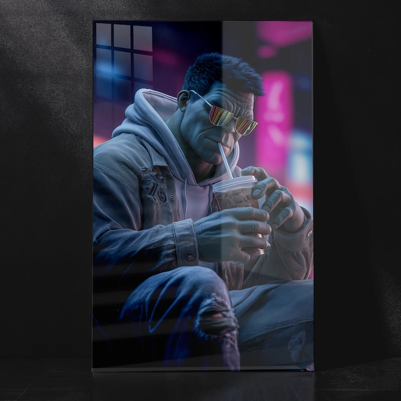Relaxed Hulk Superhero Wall Decor Metal Poster