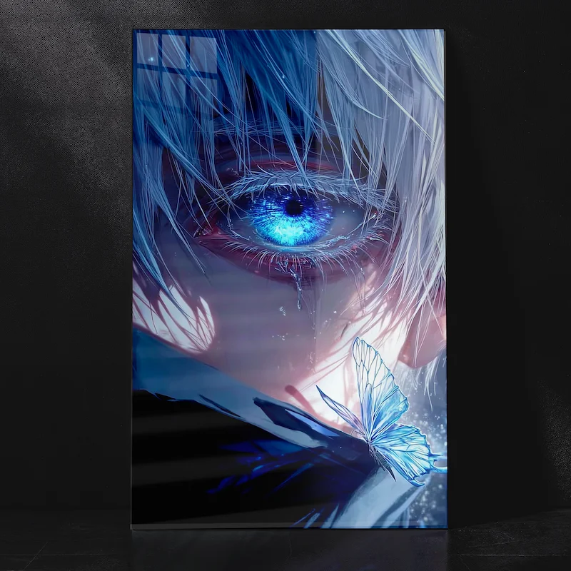 Jujutsu Kaisen Gojo Six Eyes Artwork Metal Poster