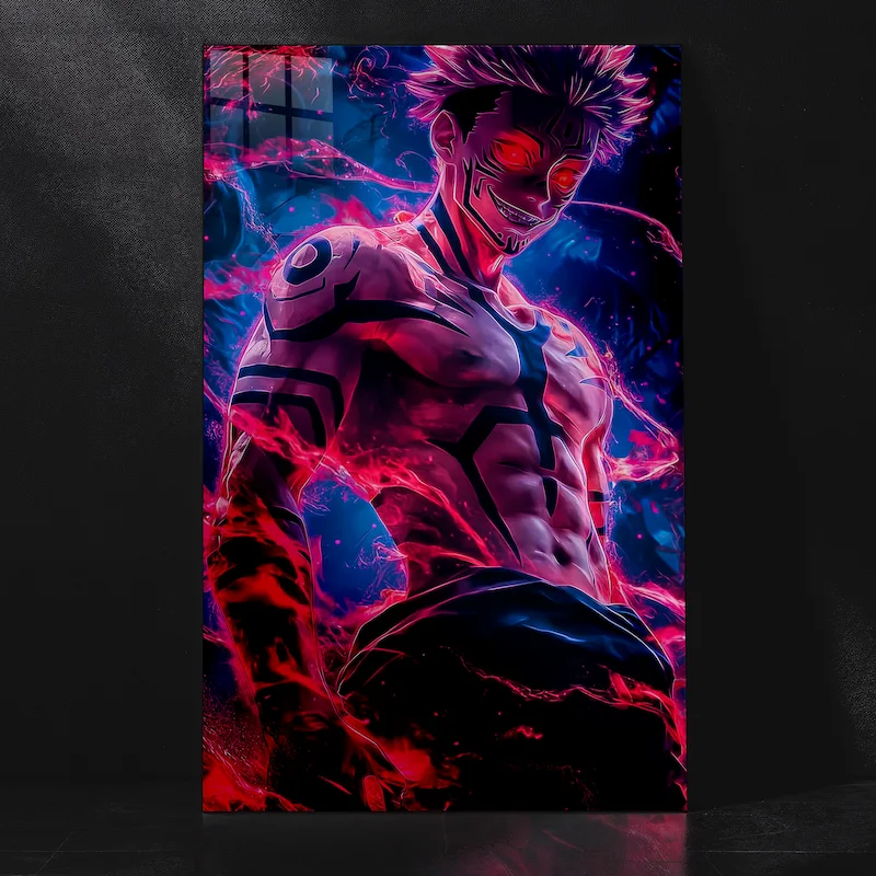 Ryomen Sukuna Sinister Evil Pose Metal Poster