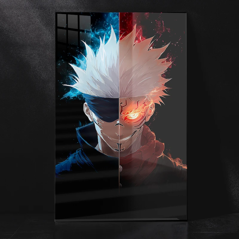 Gojo Sukuna Legendary Face Collide Metal Poster