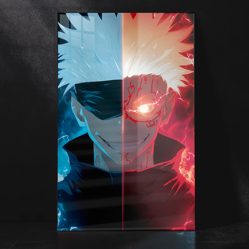 Gojo Sukuna Cursed Split Metal Poster