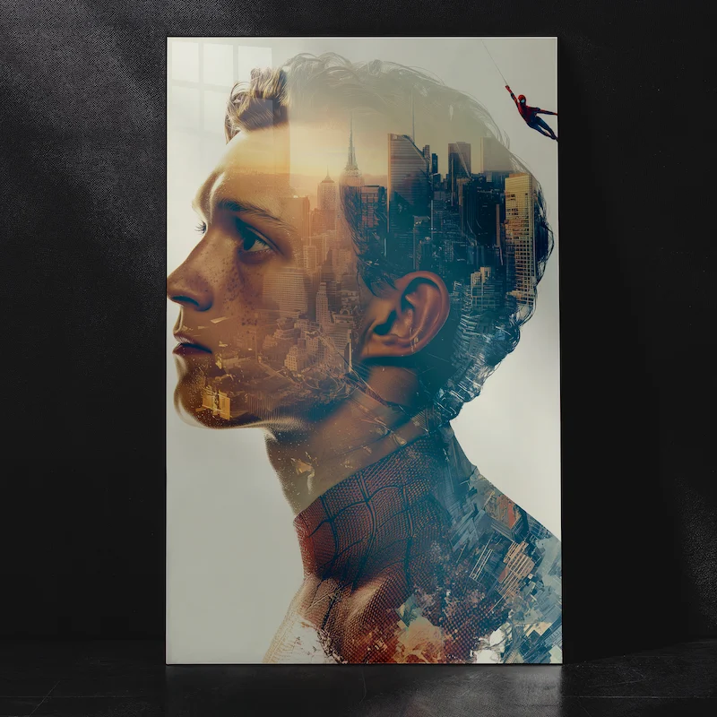 Peter Parker – Hero Among the Skies of the Big City Metal Poster